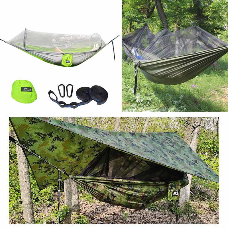 camping hammock with mosquito net - ripstop nylon