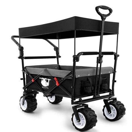 Heavy Duty Folding Outdoor Garden Beach Wagon Cart Trolley Collapsible Garden Transport Wagon 