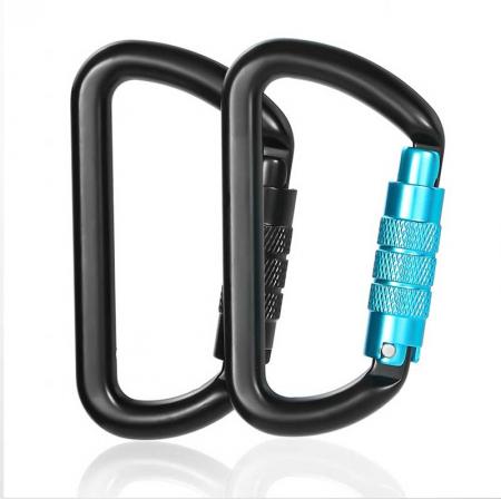 11KN Heavy Duty Aluminium Alloy Carabiner Clip D-Ring Clip Hook with Screwgate Snap Hook 