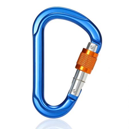 Wholesale Aluminum Alloy Outdoor 25kN Carabiner Climbing Traveling Bag Luggage Security Snap Hook Locking Carabiner 