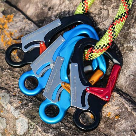 Whosale 35KN Round/D-Sharped Aluminum Carabiner Clip Screw Locking Camping Climbing Hiking Snap Hook S7110TN 