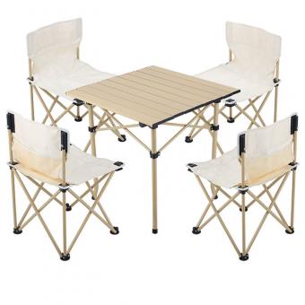folded table and chairs