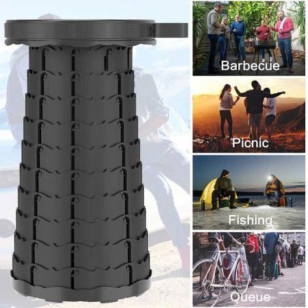 Portable Folding Telescoping Stool, Incredible Collapsible Retractable Lightweight Adjustable Camping Stool 
