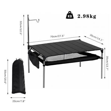 IGT Lightweight Hiking BBQ Beach Camping Foldable Backpacking Table Folding Outdoor Camping Aluminum Table 