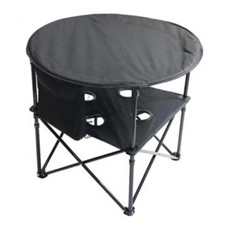 Double Decker Cloth Table Folding Camping Aluminum Table With Cup Holders 