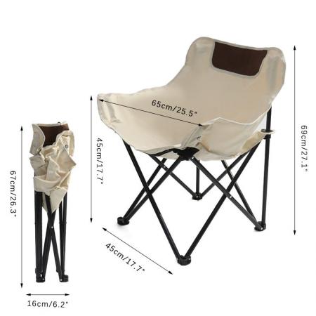 Outdoor Lightweight Folding Portable Aluminum Camping Moon Chair 