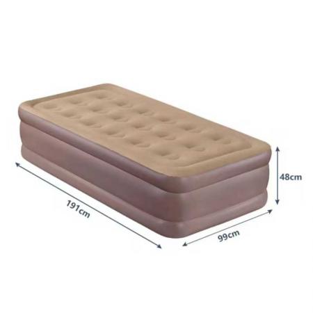 PVC Flocking Blow Up Elevated Raised Inflatable Queen Size Air Bed With Built-in Pump 