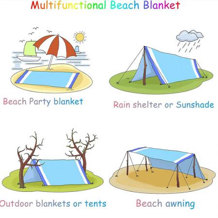 Custom Logo Oversized Silky Soft Sand Proof Beach Blanket for Travel 