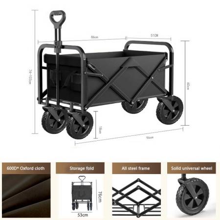 8 Inch Normal Narrow Wheel Collapsible Outdoor Garden Utility Cart 