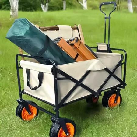 5 Inch Narrow Wheel Collapsible Outdoor Garden Utility Cart With Desktop 