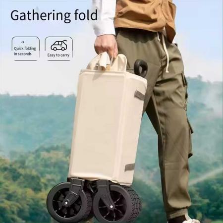 8 Inch Universal Wheels Collapsible Outdoor Garden Utility Cart with Roof 