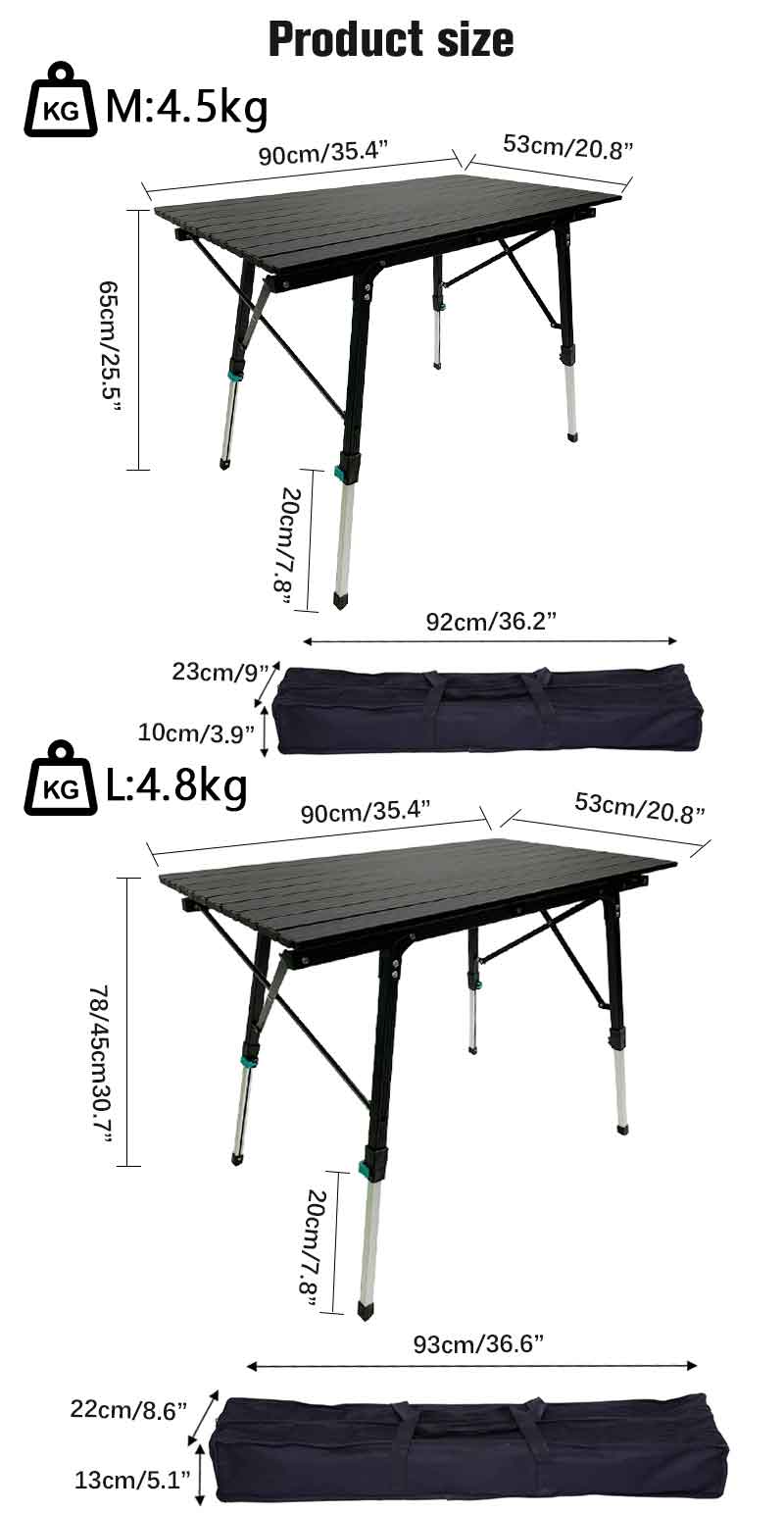 Aluminum foldable camping table