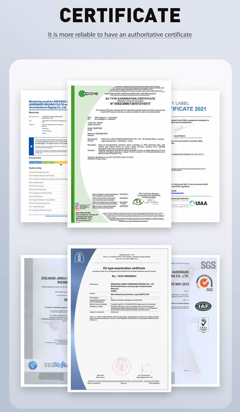 11KN D-Shaped Carabiners 11KN D-Shaped Carabiners