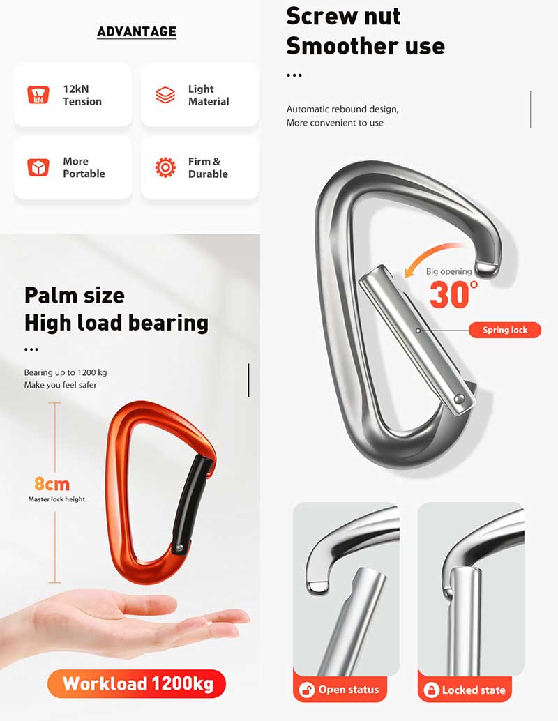 D-Shaped Carabiner D-Shaped Carabiner