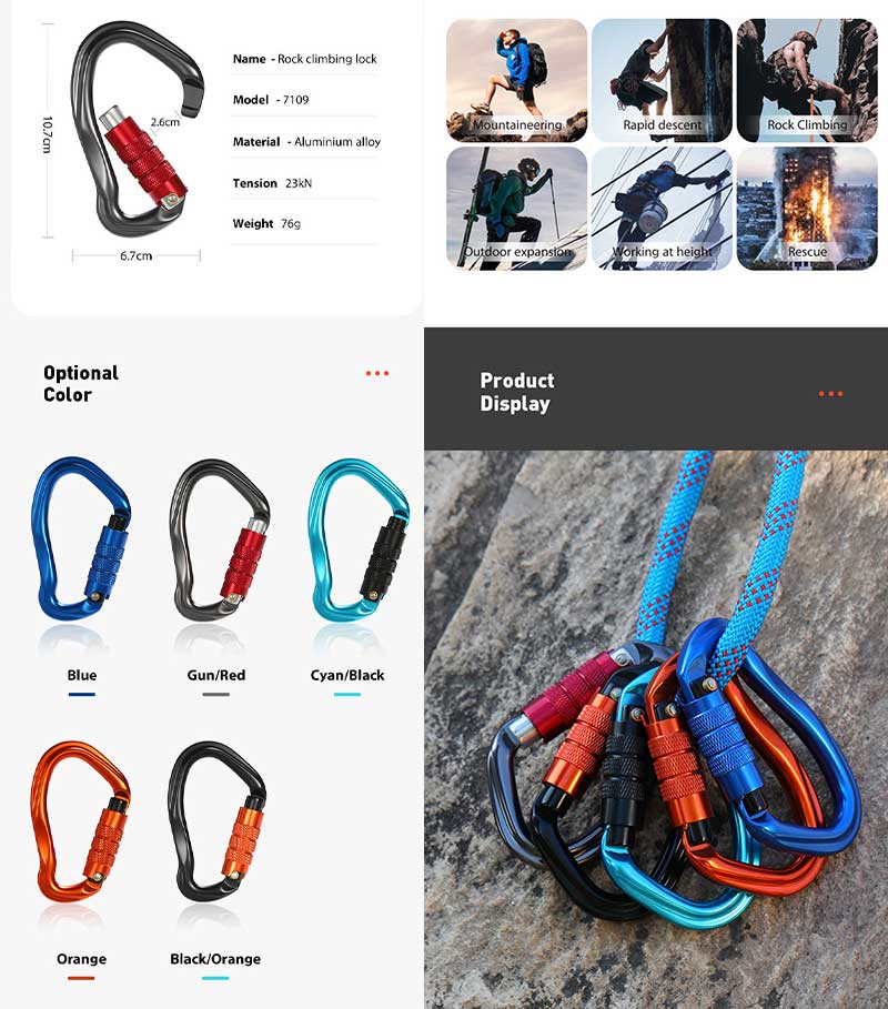 D Shaped Carabiner D Shaped Carabiner