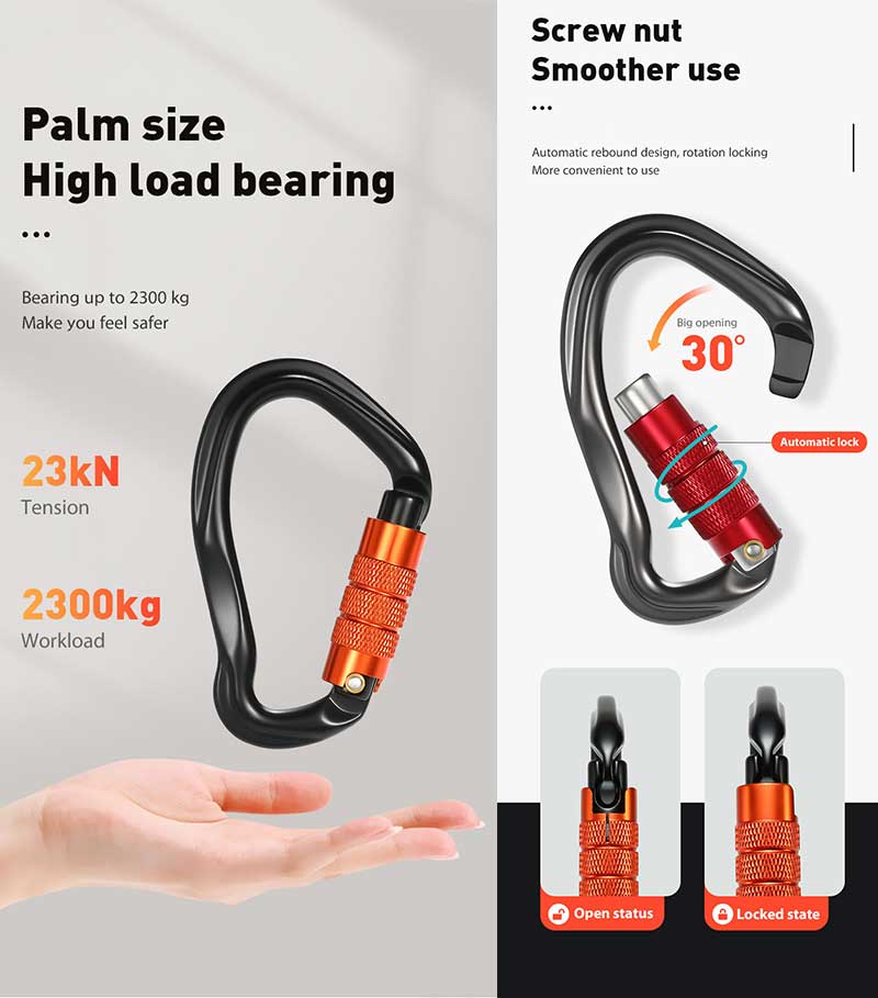 D Shaped Carabiner D Shaped Carabiner