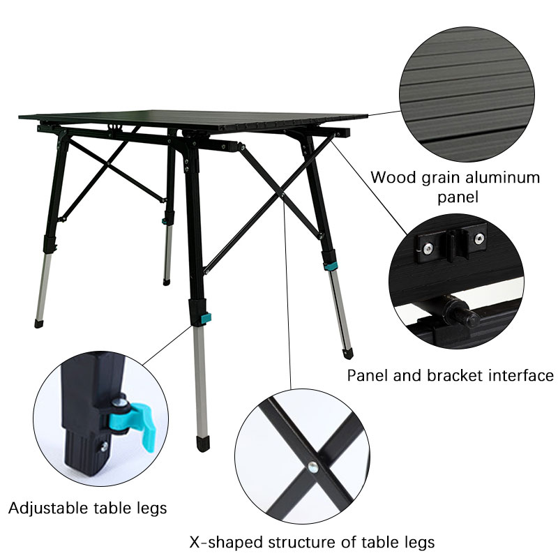 adjustable aluminum folding table
