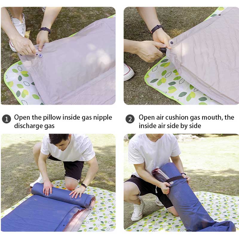 portable double camping sleeping pad waterproof self