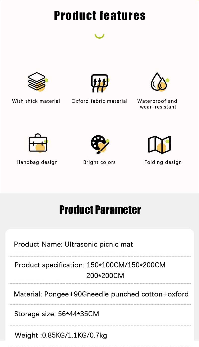 Ultrasonic picnic mat OEM