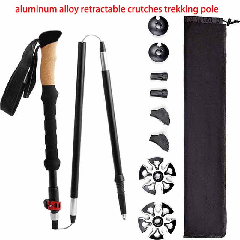 aluminum alloy retractable crutches trekking pole