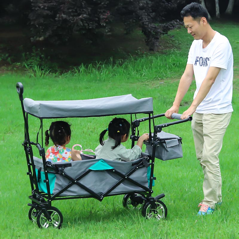 folding camping cart garden wagon 4 wheel