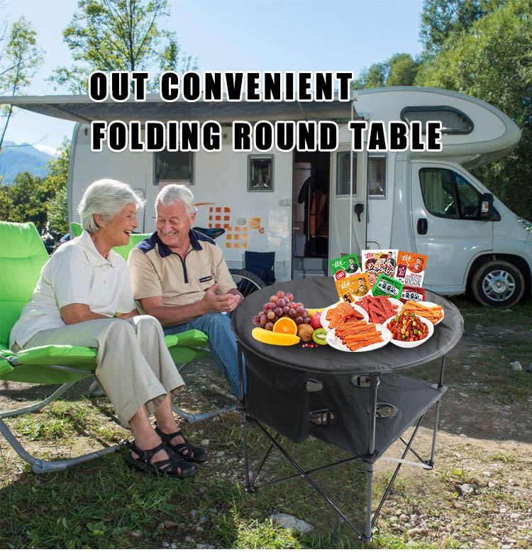 Folding table with cup cover
