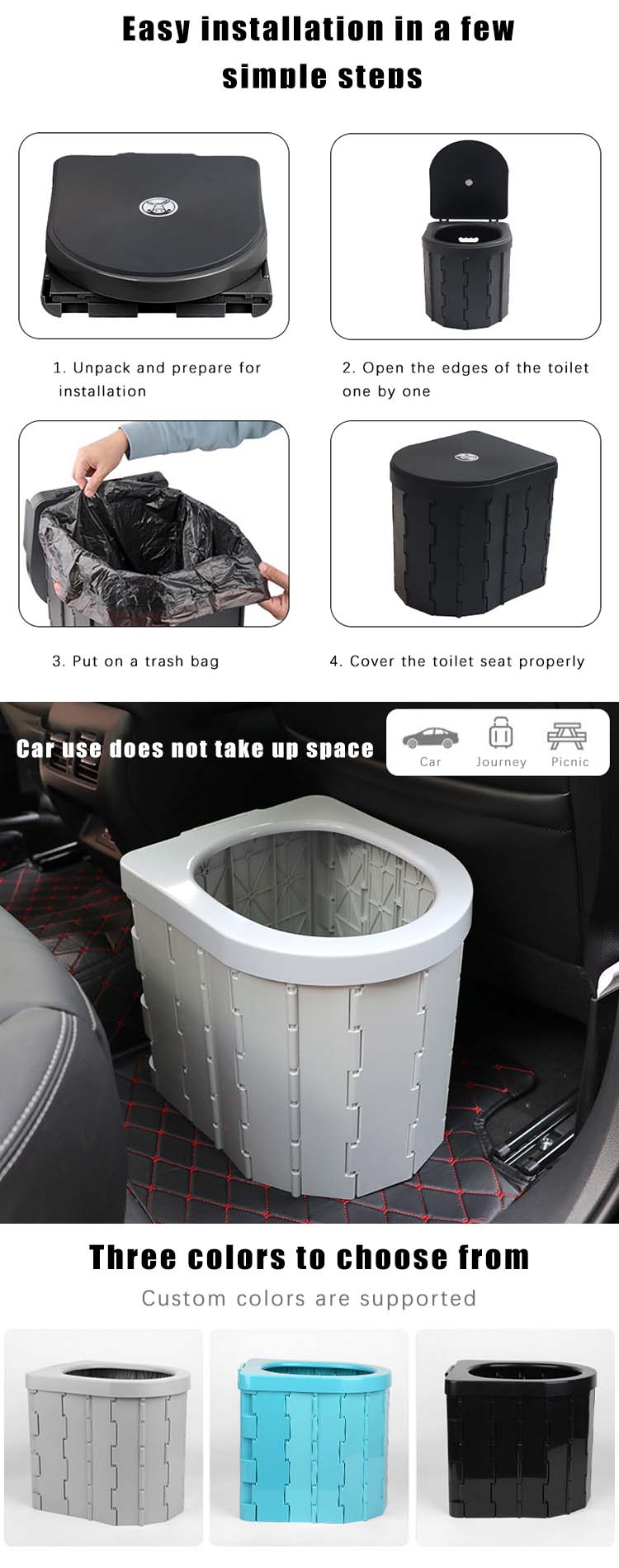 Emergency camping toilet
