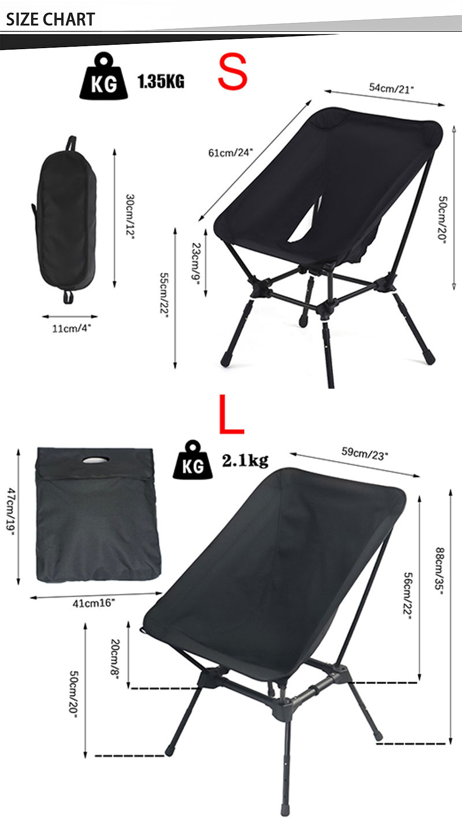 adjustable height camping chair