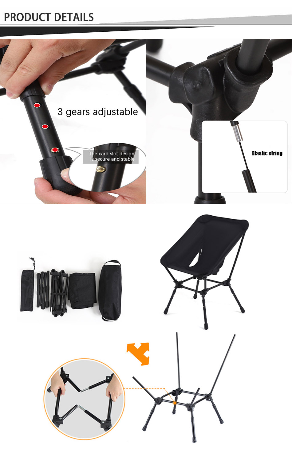 adjustable portable camping chair