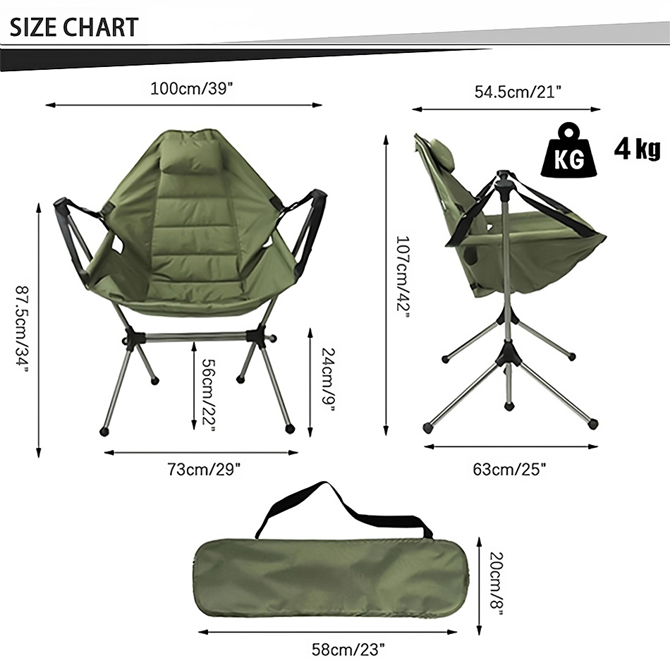 outdoor rocking chair size