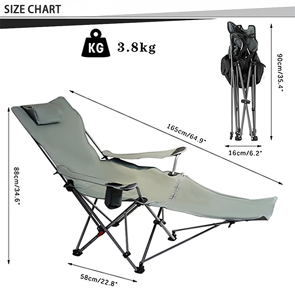 reclining folding lounge chair