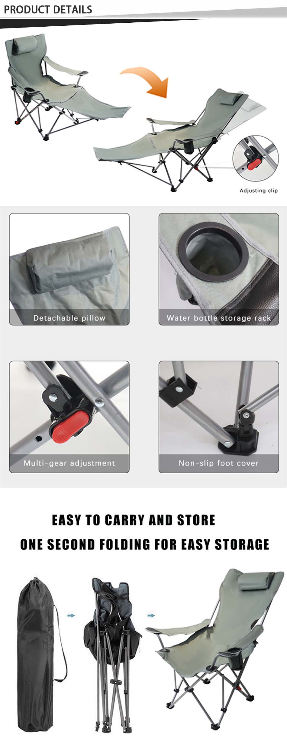 reclining folding chair for beach