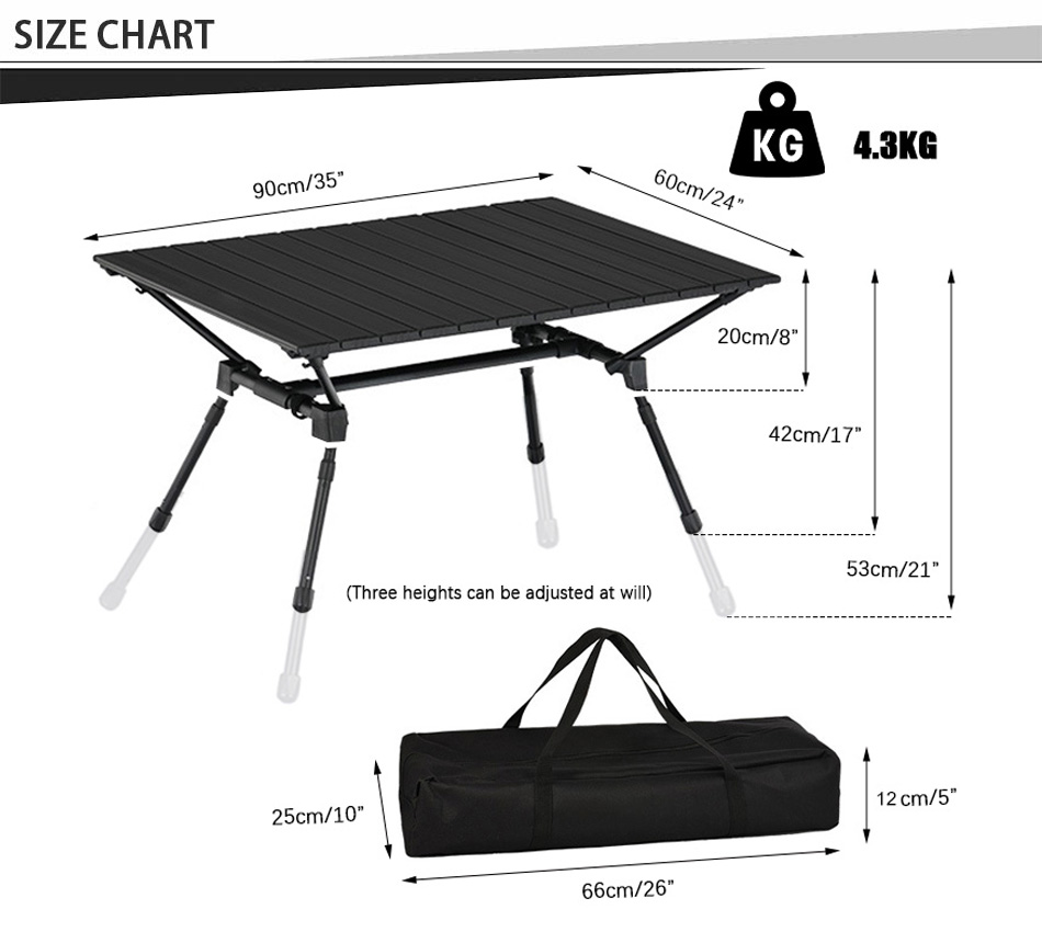 Ultralight aluminum table