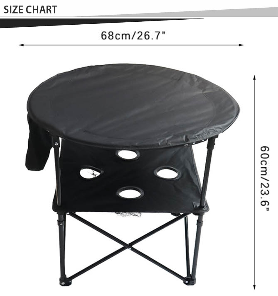 folding table with cup holders for beach