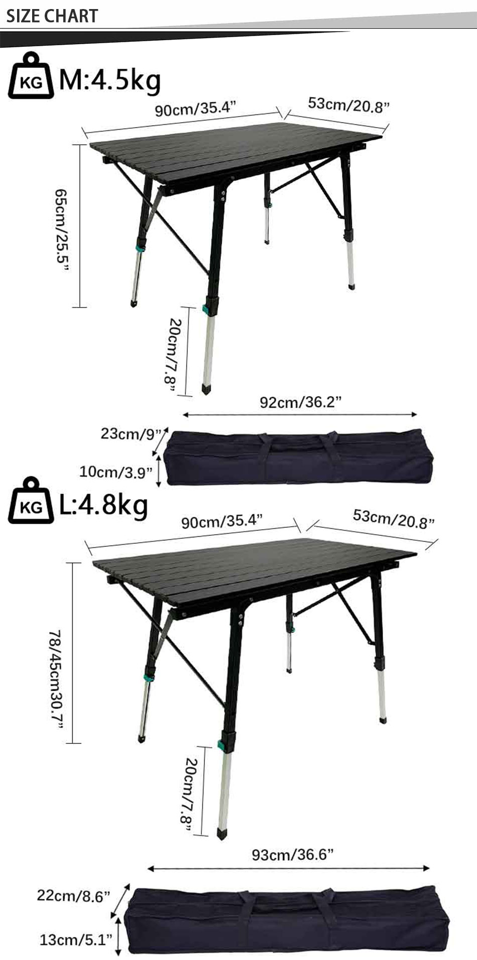 collapsible aluminum camping table oem