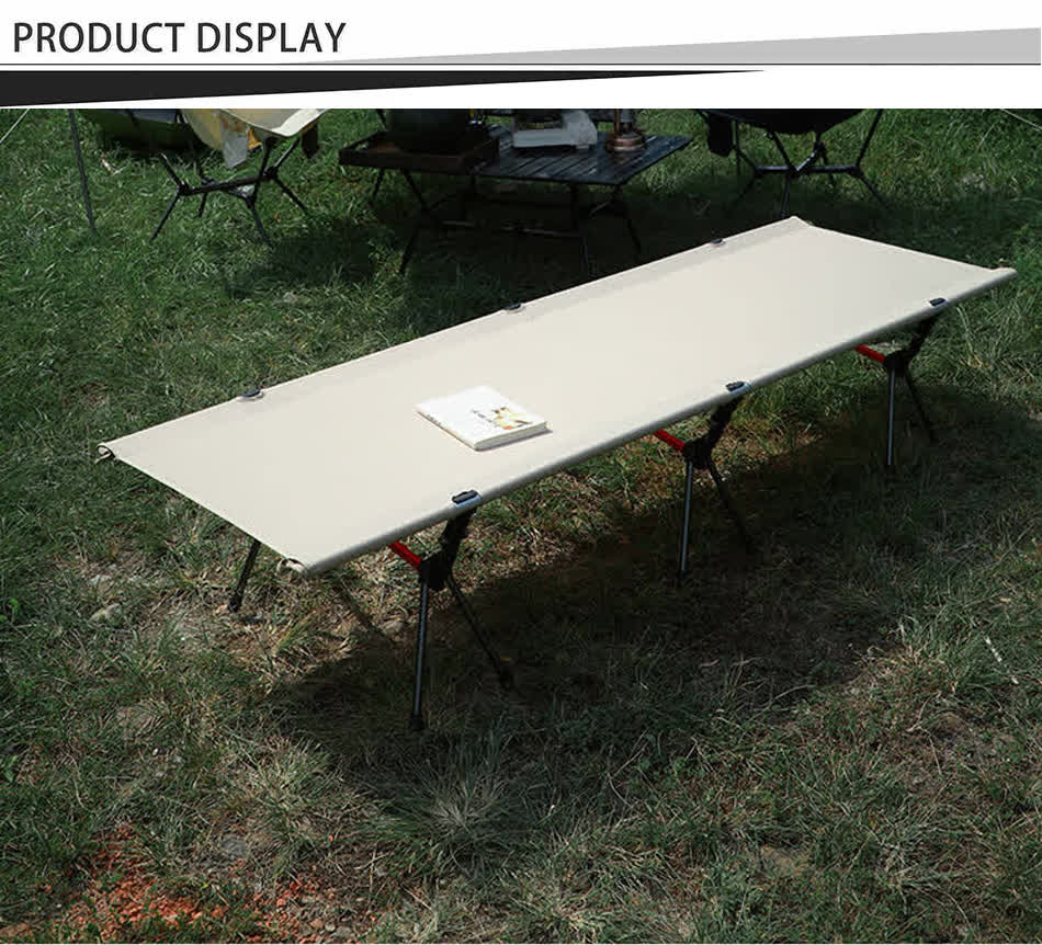 compact camping bed with pillow