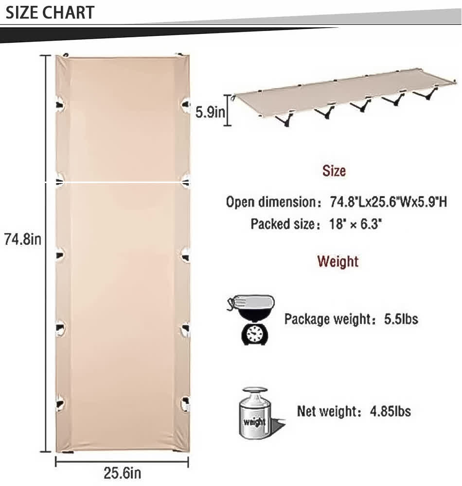 durable compact camping bed
