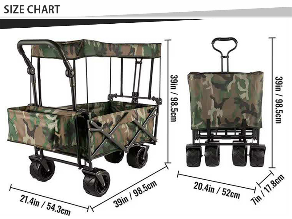 folding camp trolley for beach