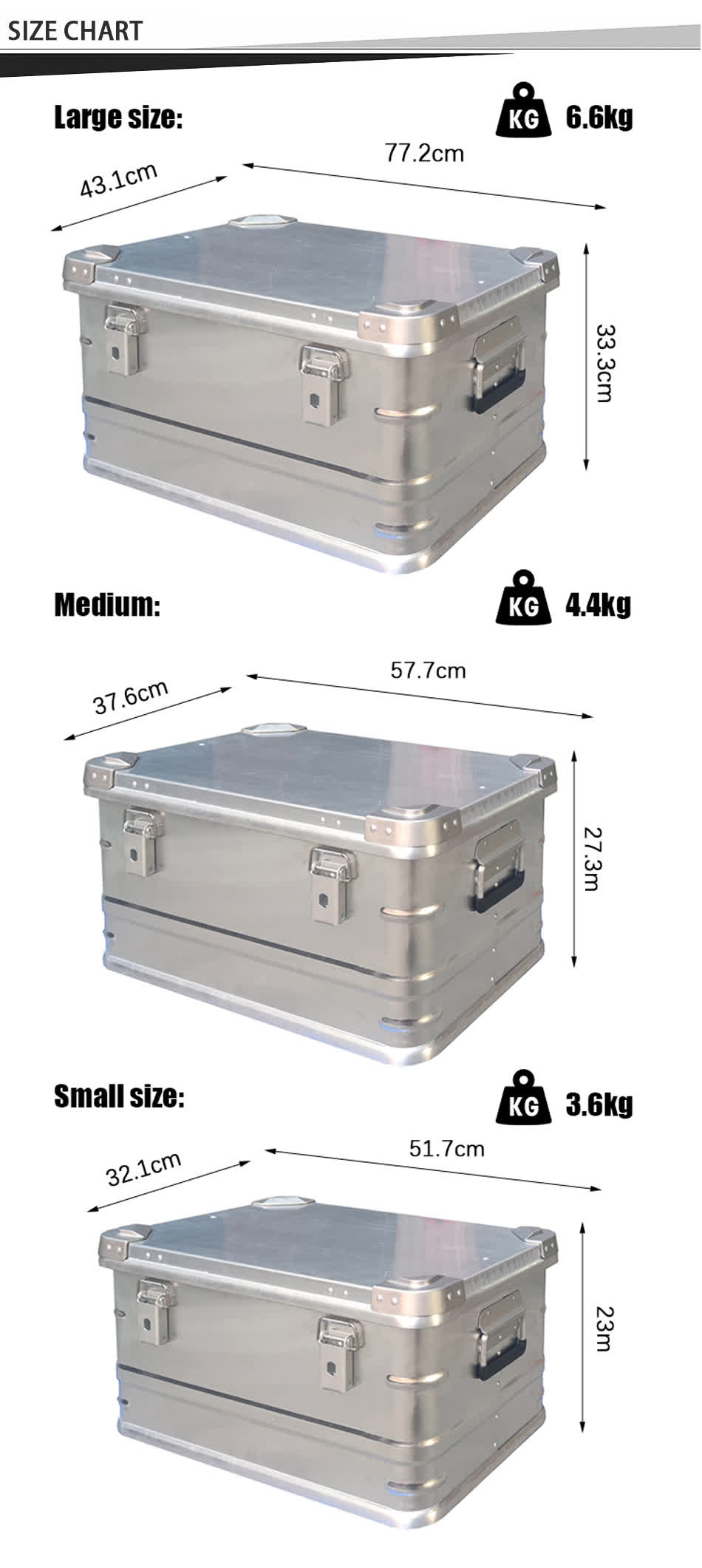 camper storage containers size