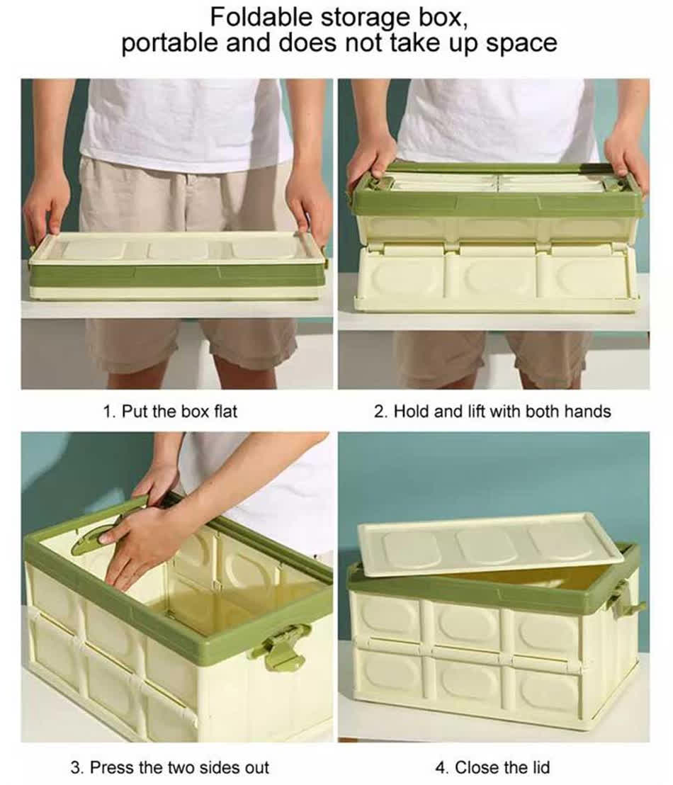 folding storage boxes with lids