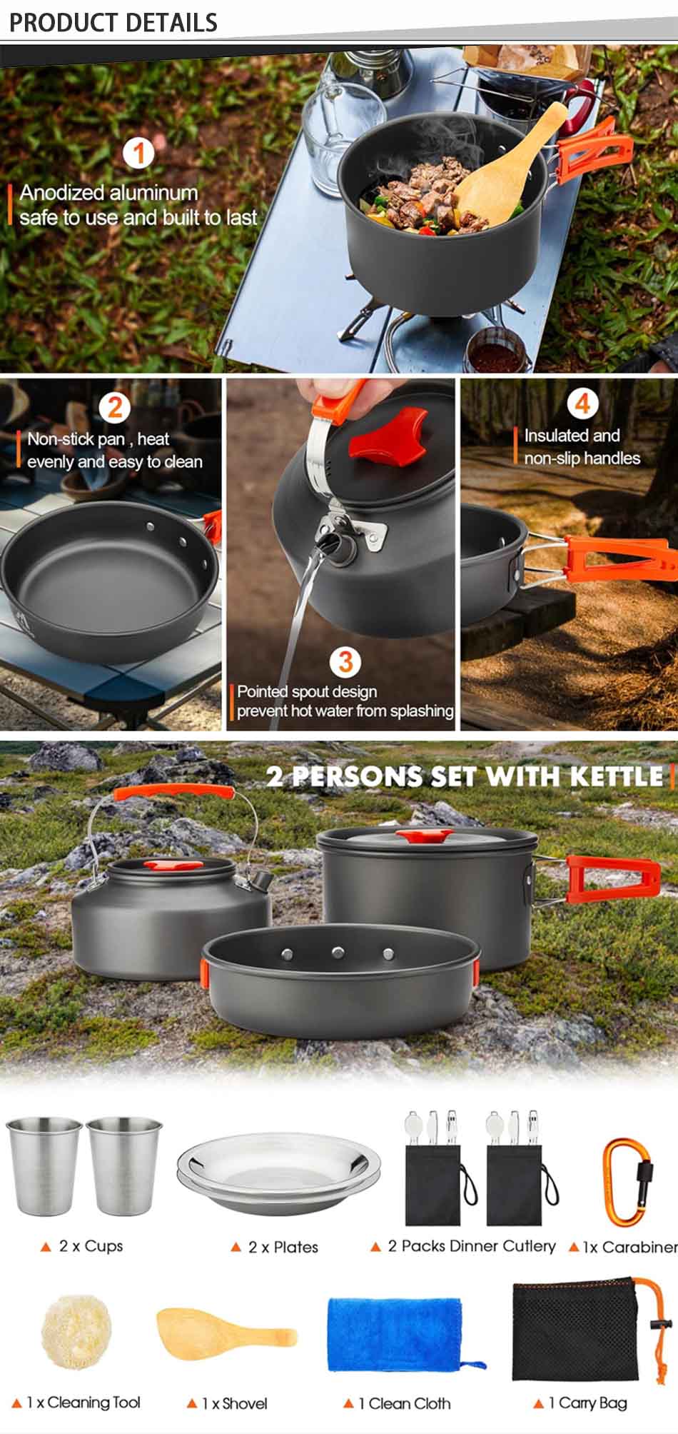 camp cookware set detail