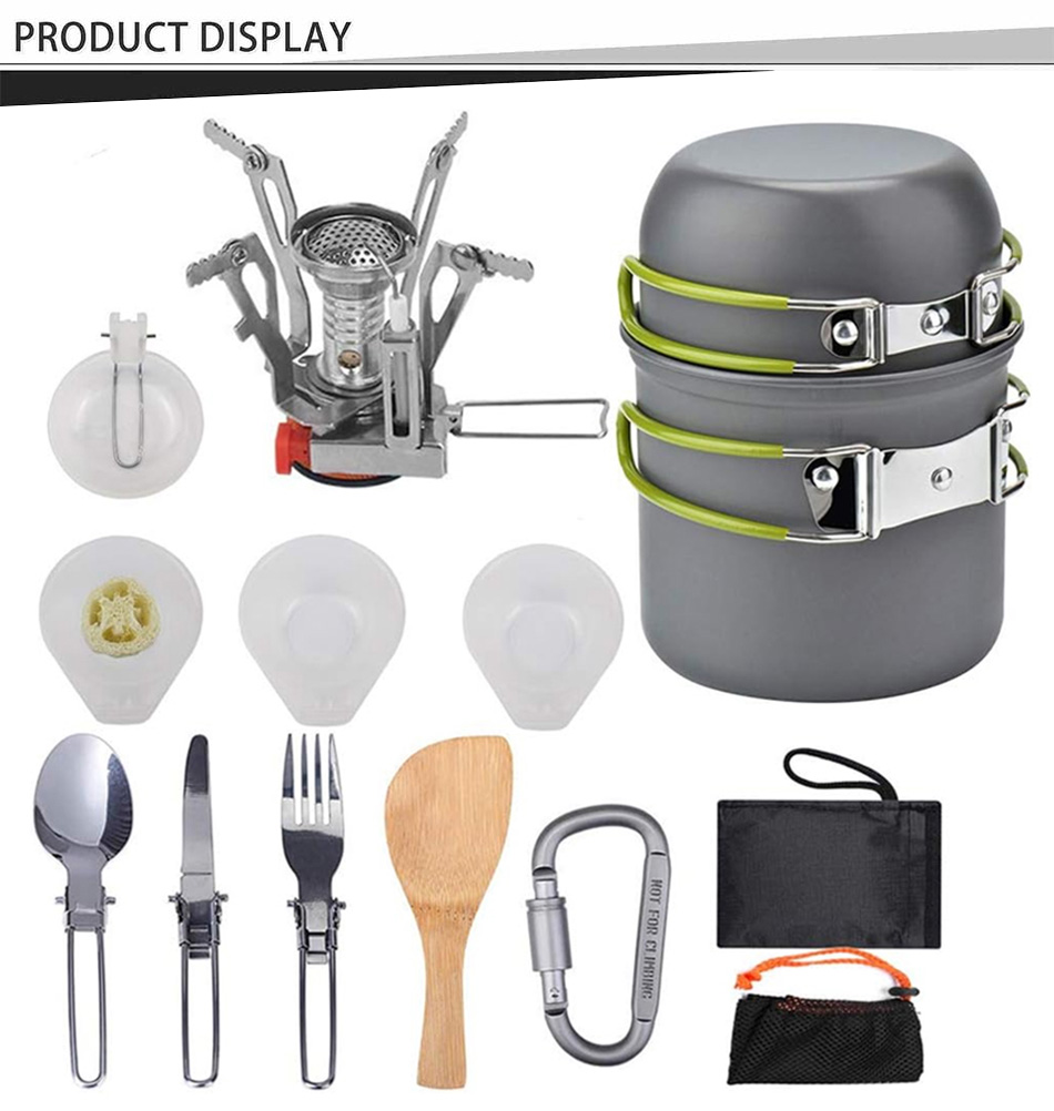 camping cooking kit display