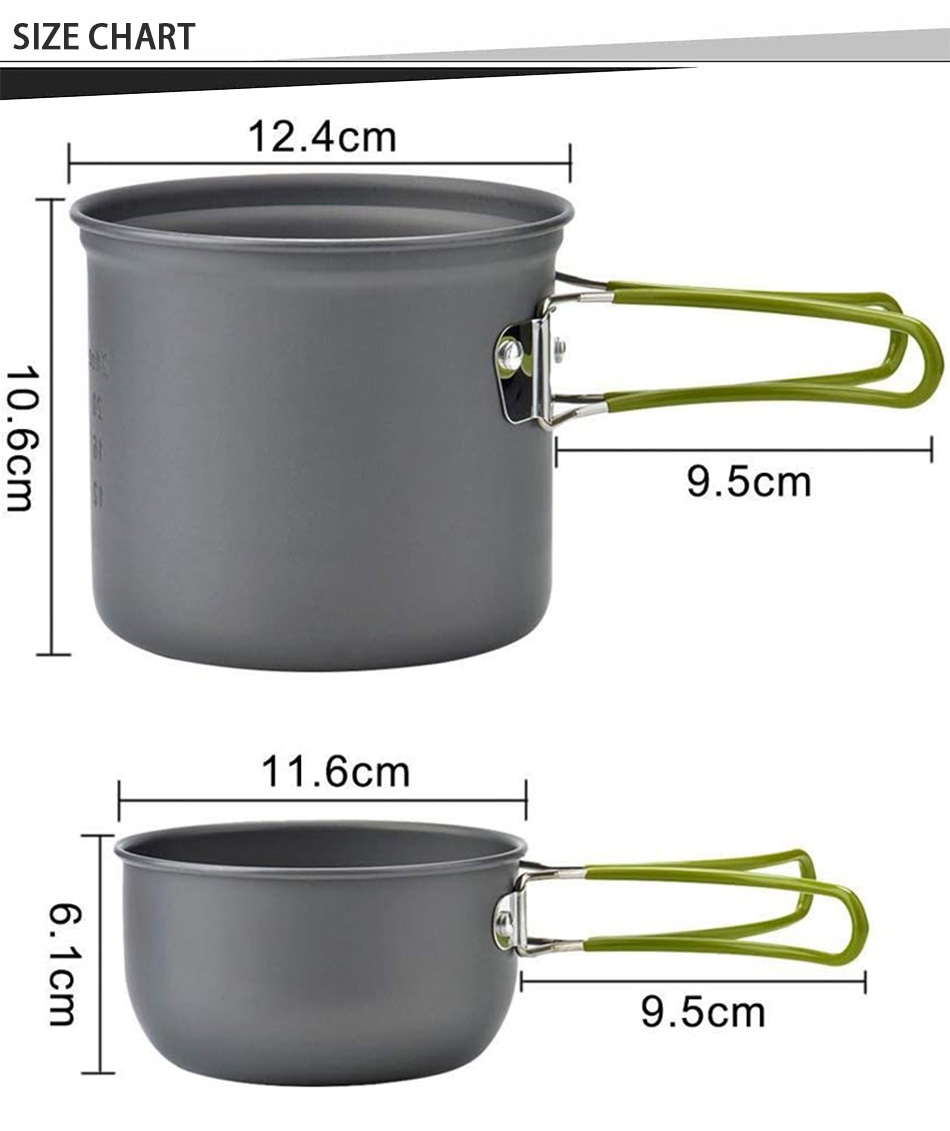 camping cooking kit size