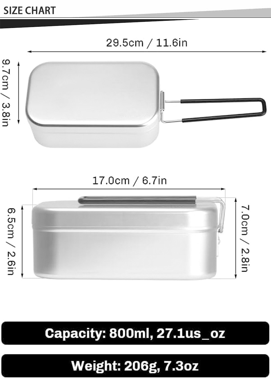 camping lunch box size