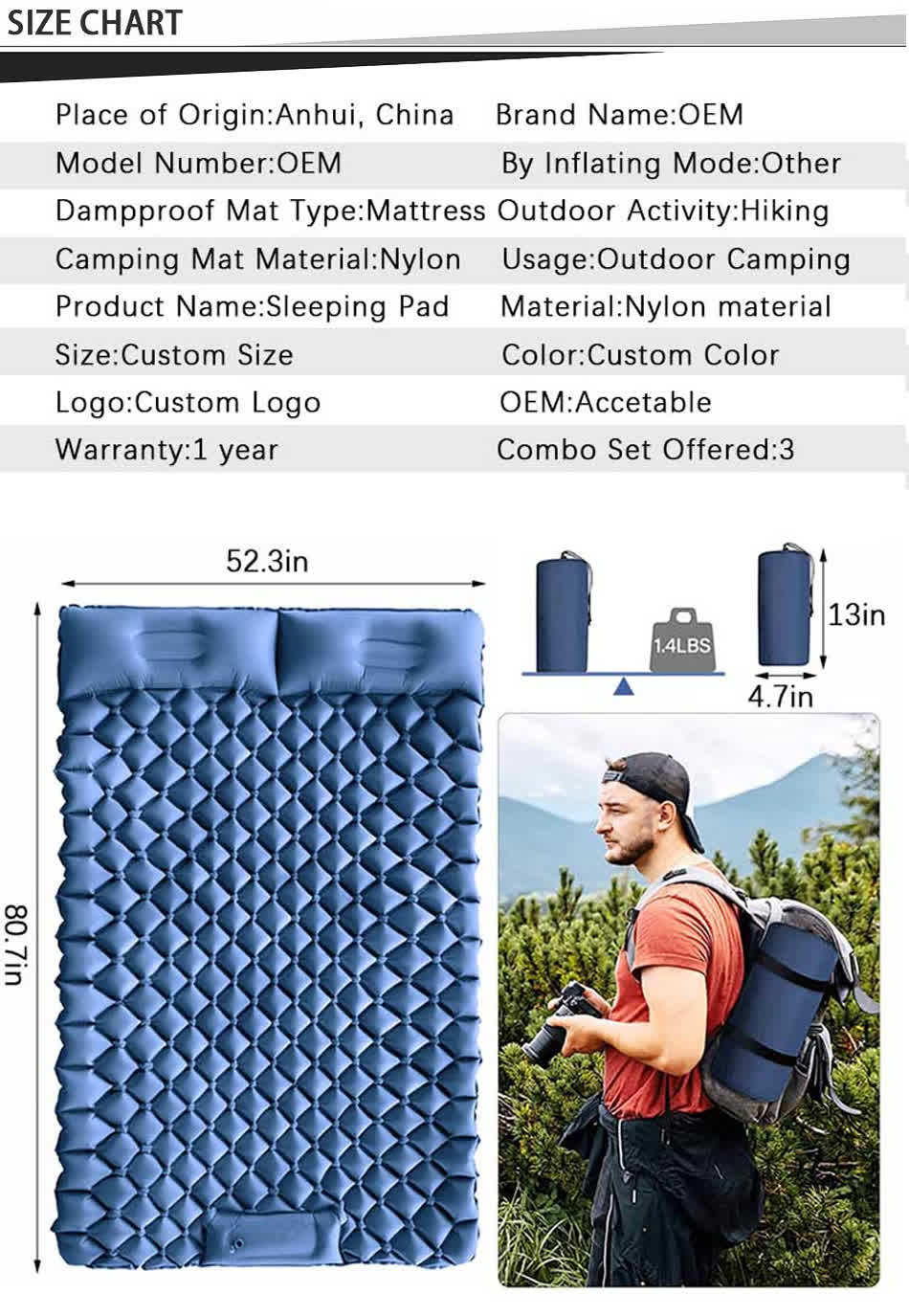 best double sleeping mats size