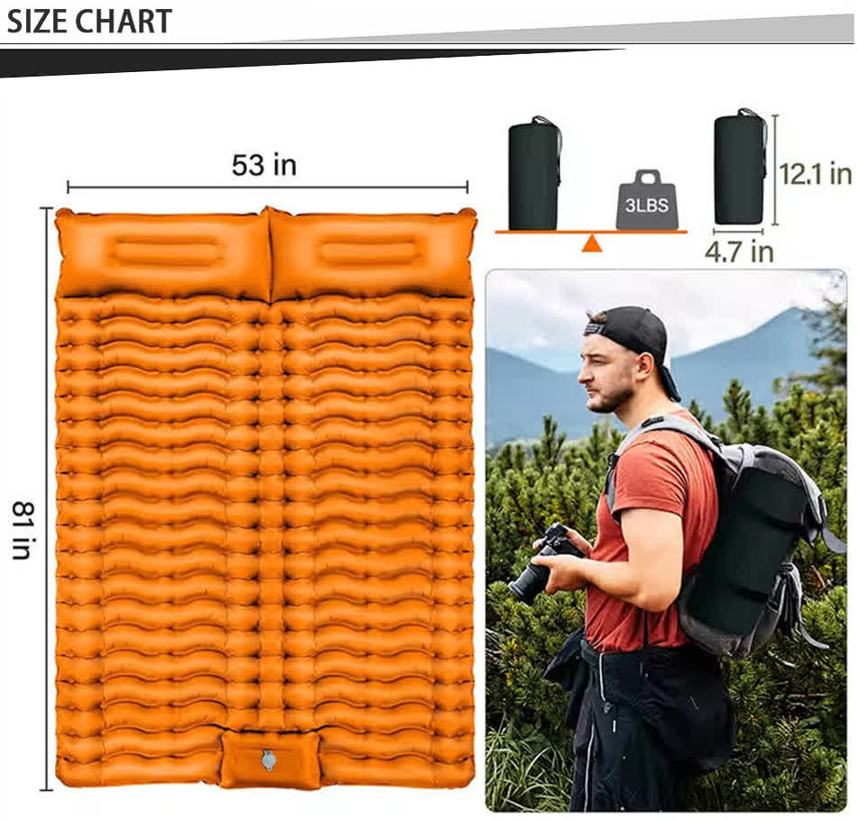 double camping pad chart