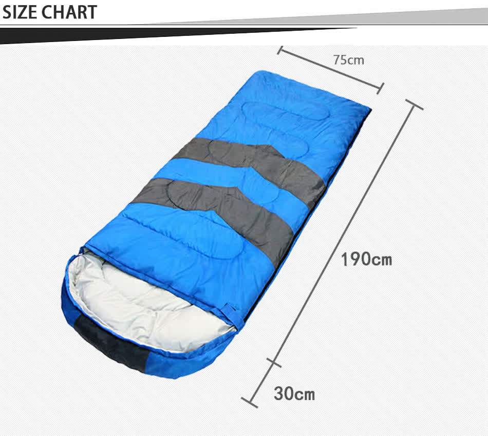compact sleeping bag chart