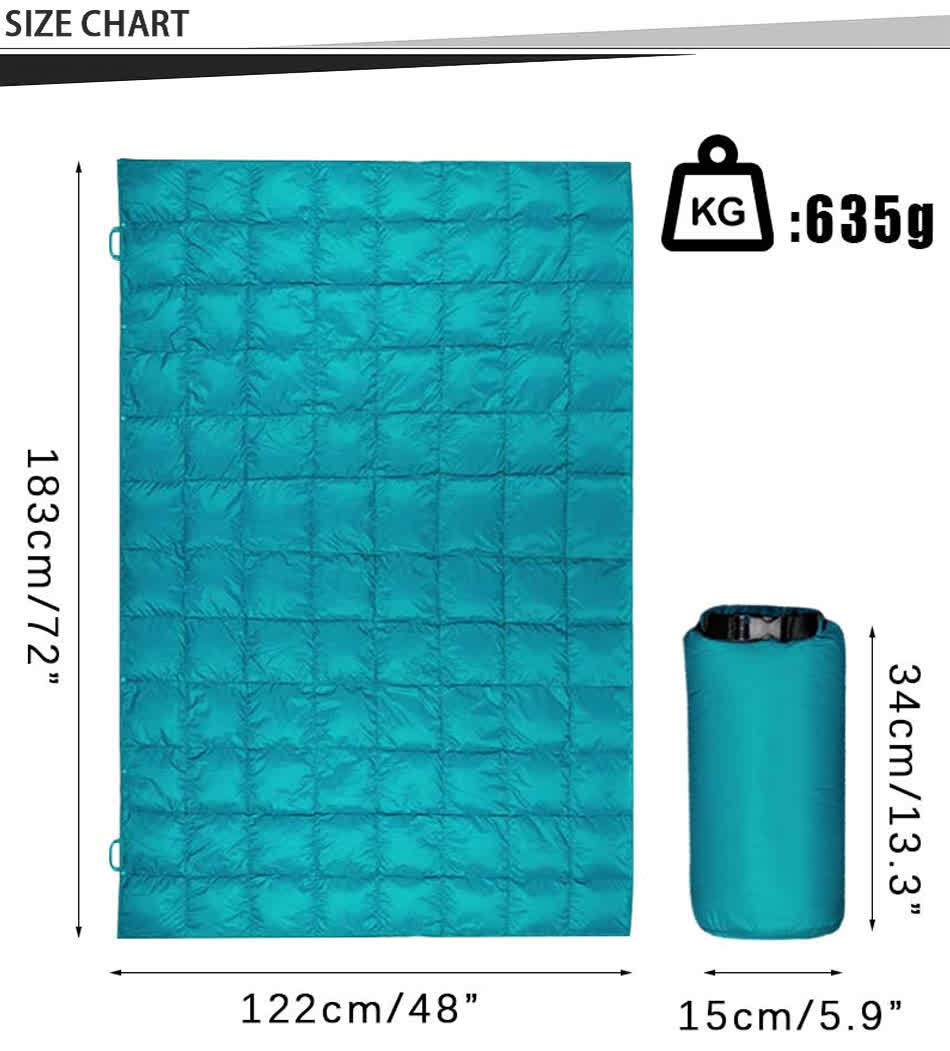 down camp blanket size