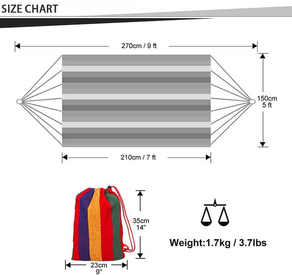 hammock outdoor swing size