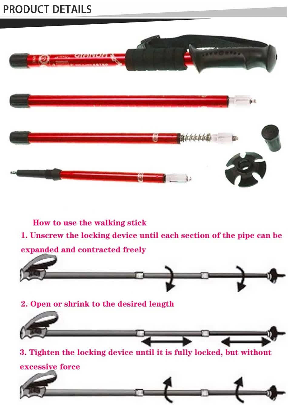 trekking poles for seniors detail